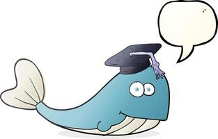 freehand drawn speech bubble cartoon whale graduate vector