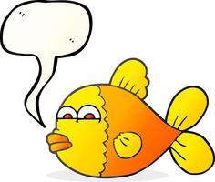 freehand drawn speech bubble cartoon fish vector