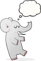 Pensamiento dibujado a mano alzada bubble cartoon elefante bailando vector