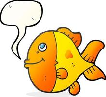 freehand drawn speech bubble cartoon fish vector