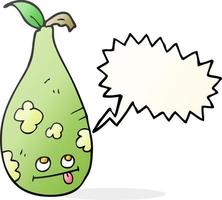 freehand drawn speech bubble cartoon pear vector