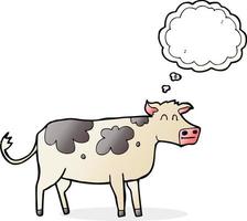 freehand drawn thought bubble cartoon cow vector