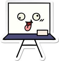 sticker of a cute cartoon white board vector