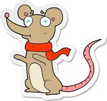 sticker of a cartoon mouse vector