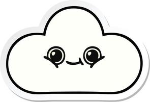 sticker of a cute cartoon cloud vector