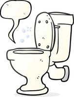 freehand drawn speech bubble cartoon toilet vector