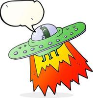 freehand drawn speech bubble cartoon ufo vector