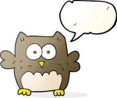 freehand drawn speech bubble cartoon owl vector