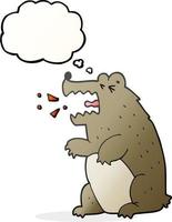 freehand drawn thought bubble cartoon bear vector