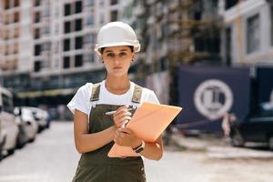 Woman construction engineer. Woman construction Engineer concept photo