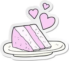 sticker of a cartoon lovely cake vector