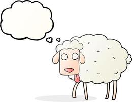 freehand drawn thought bubble cartoon sheep vector