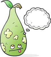 freehand drawn thought bubble cartoon pear vector