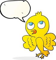 freehand drawn speech bubble cartoon bird vector