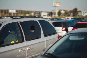 Theft from a parked car, intruders broke the rear window. photo