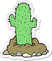 sticker of a cartoon cactus vector