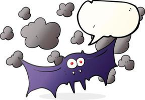 freehand drawn speech bubble cartoon vampire bat vector