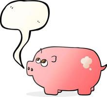 freehand drawn speech bubble cartoon piggy bank vector