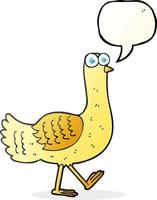 freehand drawn speech bubble cartoon bird vector