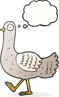 freehand drawn thought bubble cartoon pigeon vector