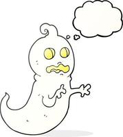 freehand drawn thought bubble cartoon ghost vector