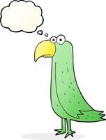 freehand drawn thought bubble cartoon parrot vector