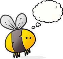 freehand drawn thought bubble cartoon bee vector