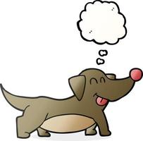 freehand drawn thought bubble cartoon happy little dog vector