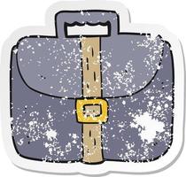 retro distressed sticker of a cartoon briefcase vector