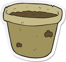 sticker of a cartoon pot of earth vector