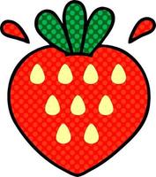 comic book style cartoon strawberry vector