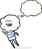 freehand drawn thought bubble cartoon cute cloud head creature vector