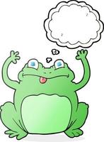 freehand drawn thought bubble cartoon funny frog vector