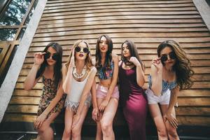 five young beautiful girls photo