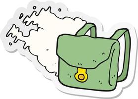 sticker of a cartoon backpack vector