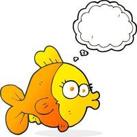 funny freehand drawn thought bubble cartoon fish vector