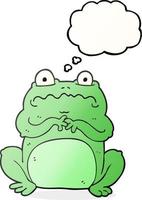 freehand drawn thought bubble cartoon funny frog vector
