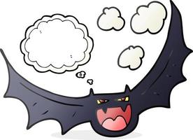 Burbuja de pensamiento dibujada a mano alzada cartoon murciélago de halloween vector