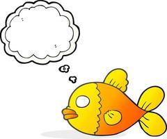 freehand drawn thought bubble cartoon fish vector