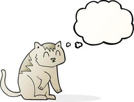 freehand drawn thought bubble cartoon cat vector