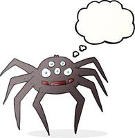 freehand drawn thought bubble cartoon spider vector