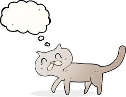 freehand drawn thought bubble cartoon cat vector