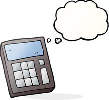 freehand drawn thought bubble cartoon calculator vector
