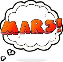 freehand drawn thought bubble cartoon Mars text symbol vector