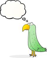 freehand drawn thought bubble cartoon parrot vector