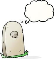 freehand drawn thought bubble cartoon grave vector