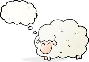 freehand drawn thought bubble cartoon sheep vector