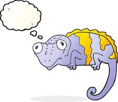 freehand drawn thought bubble cartoon chameleon vector