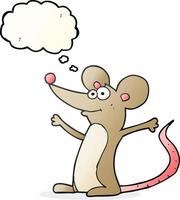 freehand drawn thought bubble cartoon mouse vector