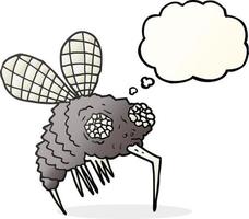 freehand drawn thought bubble cartoon fly vector